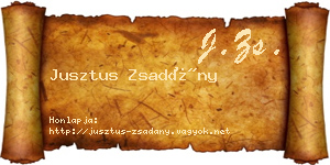 Jusztus Zsadány névjegykártya
